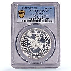 Hungary 5 pengo Saint Ladislav on Horseback RESTRIKE PR66 PCGS silver coin 1929