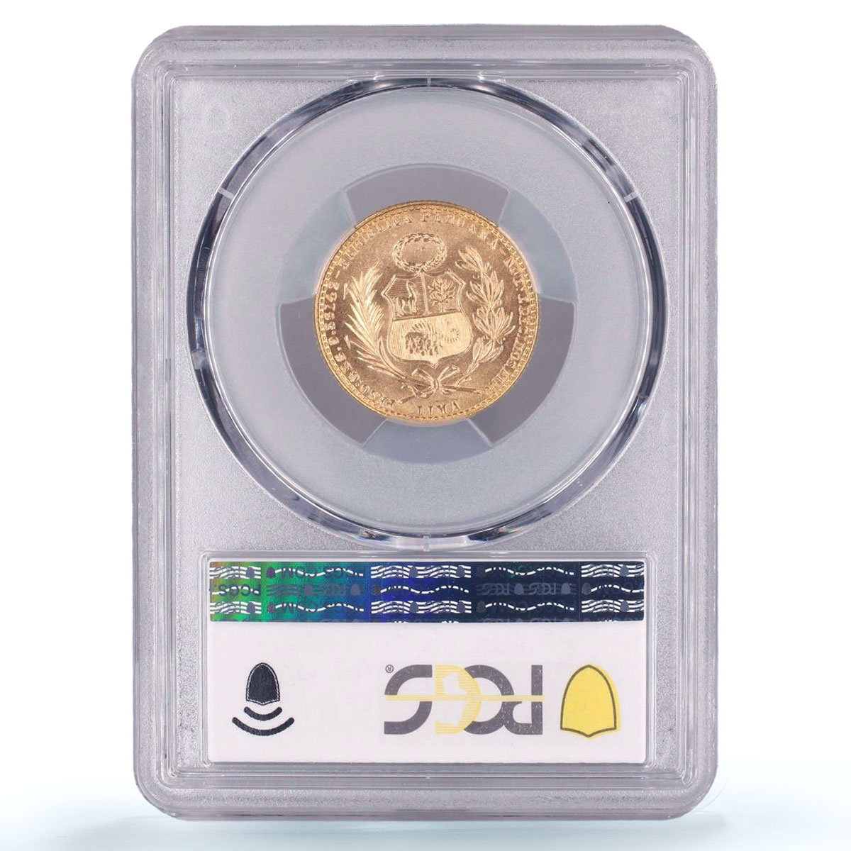 Peru 20 soles oro Republic Coinage Seated Woman KM-229 MS66 PCGS gold coin 1964