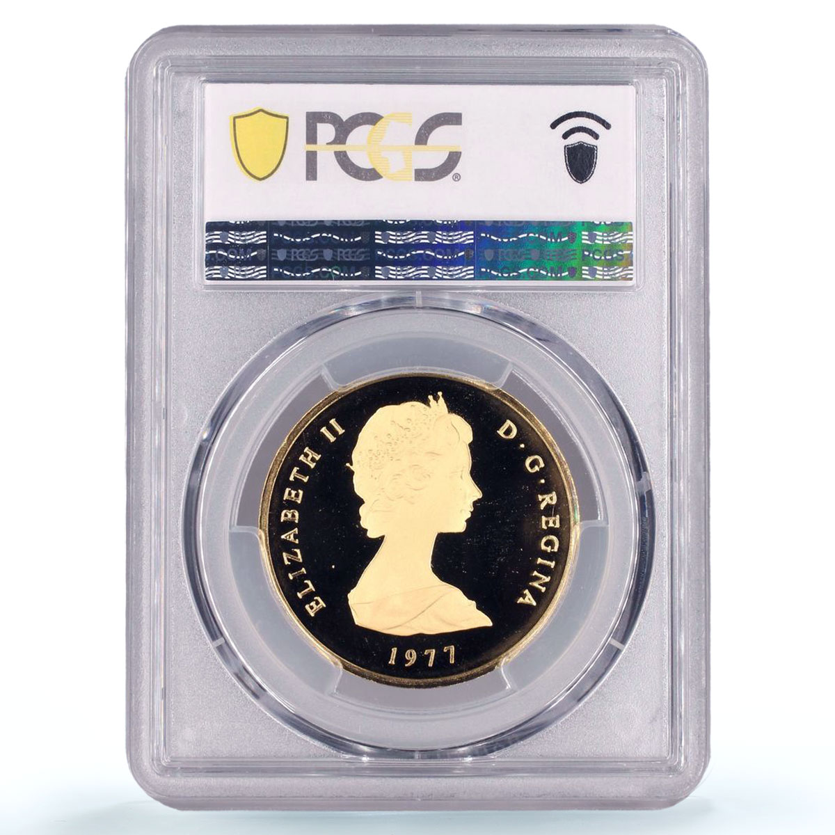 Turks and Caicos Islands 100 crowns Queen Victoria PR68 PCGS gold coin 1977