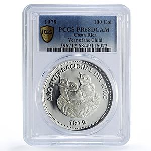 Costa Rica 100 colones UNICEF Save the Children Child Year PR68 PCGS coin 1979