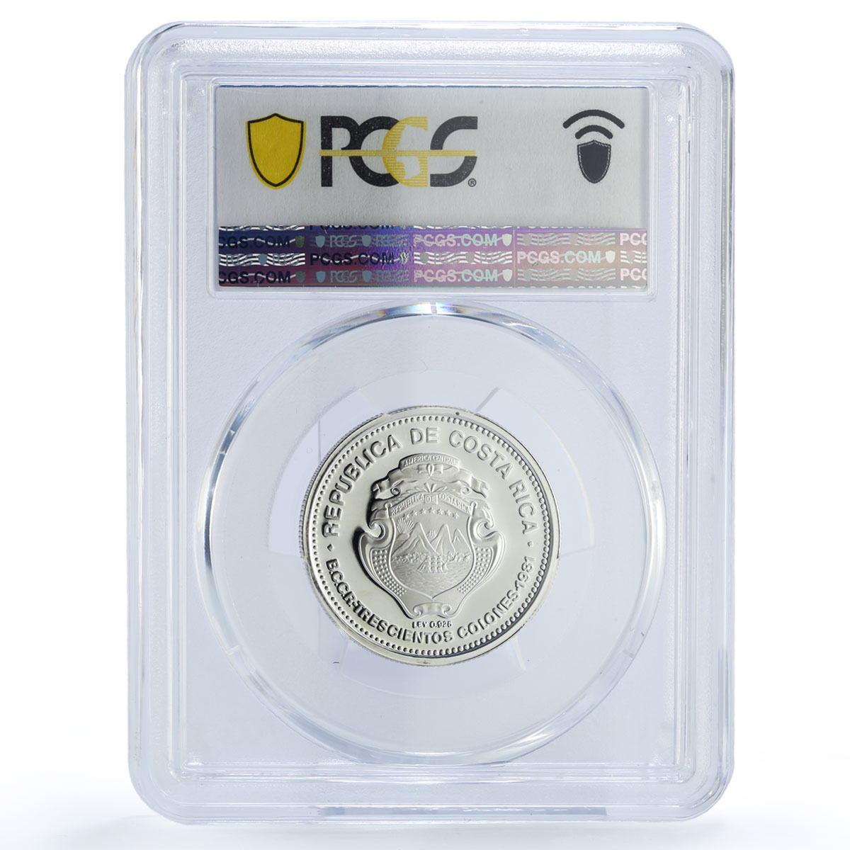 Costa Rica 300 colones Revolutionary Juan Santamaria PR69 PCGS silver coin 1981