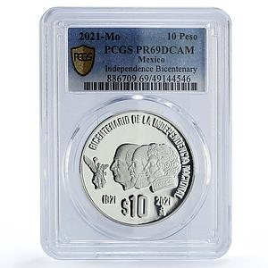 Mexico 10 pesos Independence Bicentennial Libertad PR69 PCGS silver coin 2021