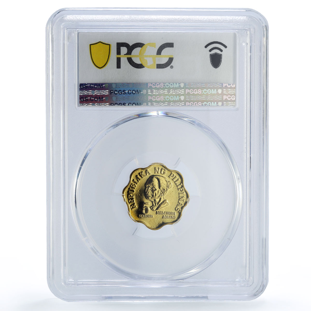 Philippines 5 sen Republic Coinage Melchora Aquino KM-206 MS68 PCGS coin 1975