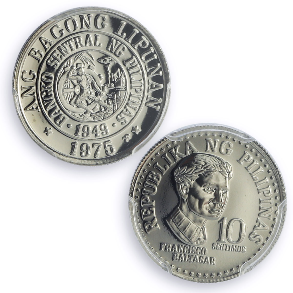 Philippines 10 sen Republic Coinage Francisco Baltasar MS69 PCGS CuNi coin 1975