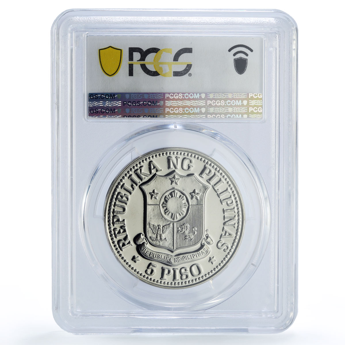 Philippines 5 piso Ferdinand Marcos The New Society PL68 PCGS nickel coin 1975