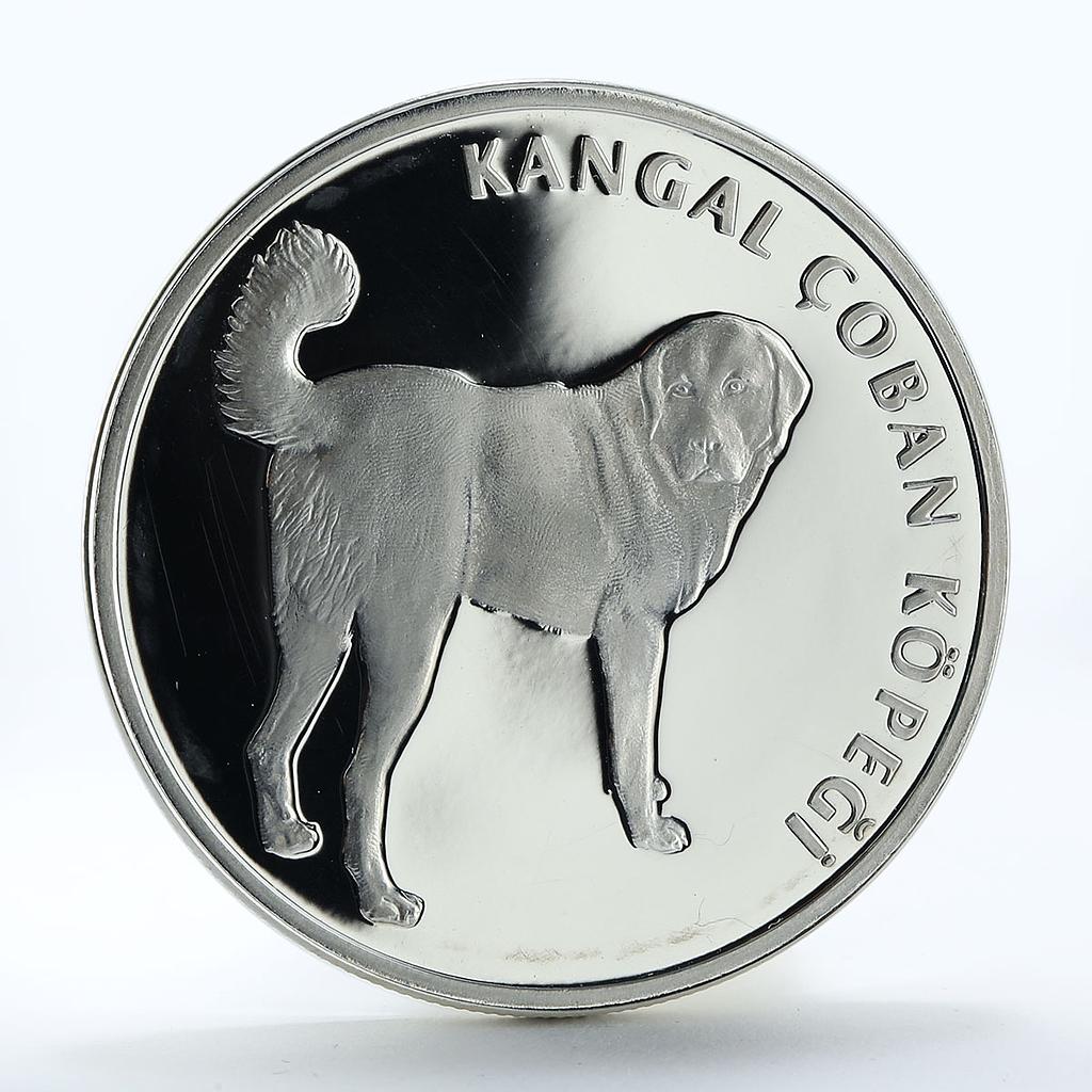Turkey 20 yeni lira Turkish Kangal Dog proof silver coin 2005