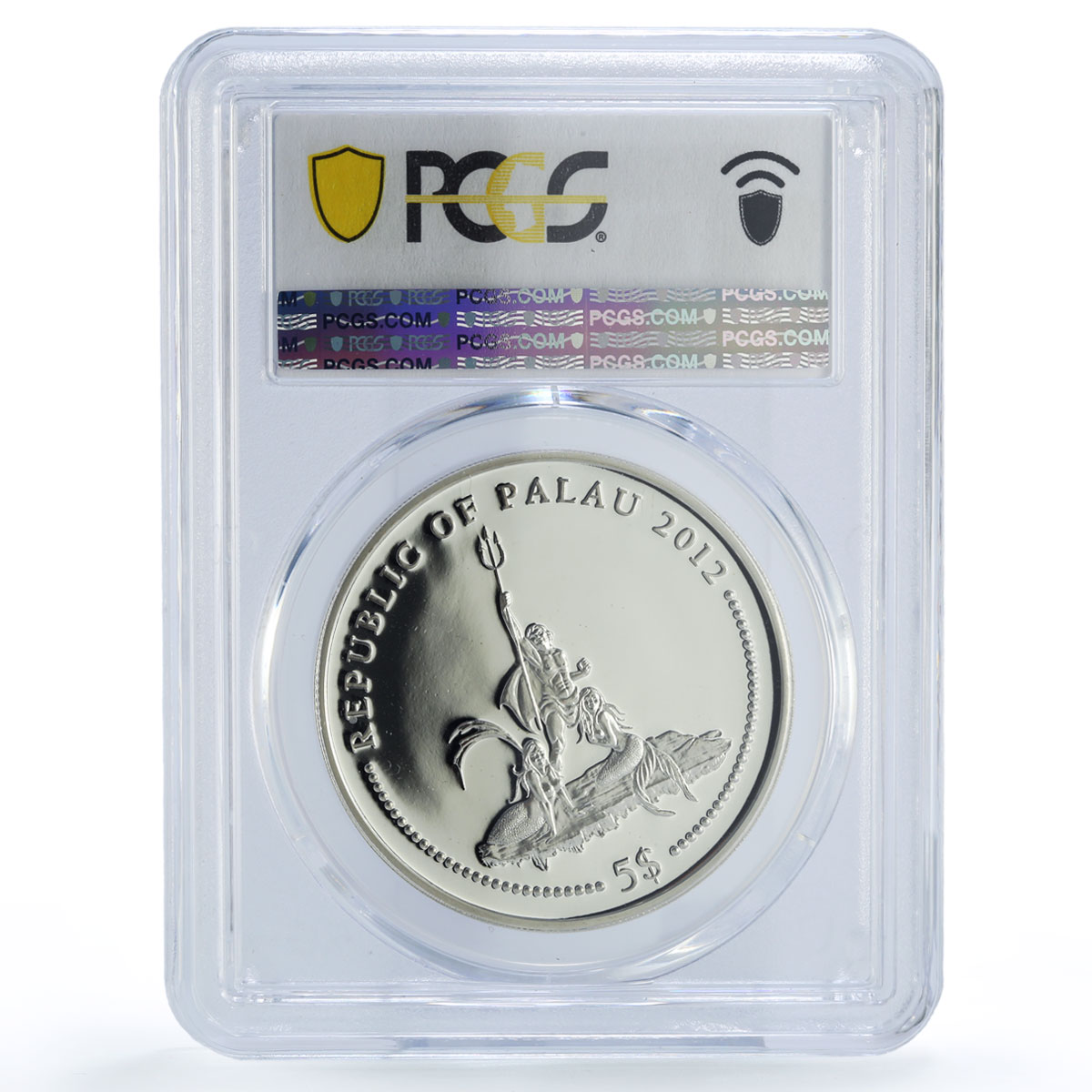 Palau 5 dollars Marine Life Protection Octopus Fauna PR69 PCGS silver coin 2012