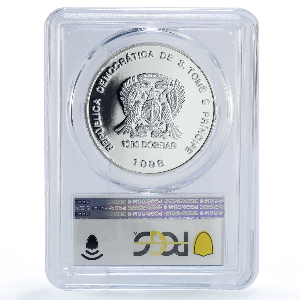 Sao Tome 1000 dobras Wildlife Hummingbird Fauna Hologram PR67 PCGS Ag coin 1998