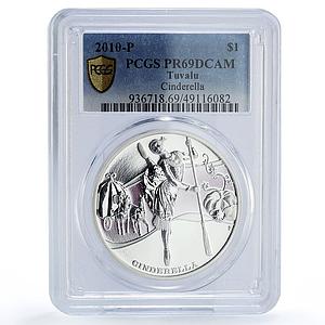 Tuvalu 1 dollar Fairy Tales Ballet Cinderella Literature PR69 PCGS Ag coin 2010