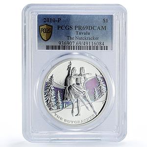 Tuvalu 1 dollar Fairy Tales Ballet Nutckracker Literature PR69 PCGS Ag coin 2010