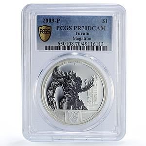 Tuvalu 1 dollar Transformers Megatron Movies Cinema PR70 PCGS silver coin 2009