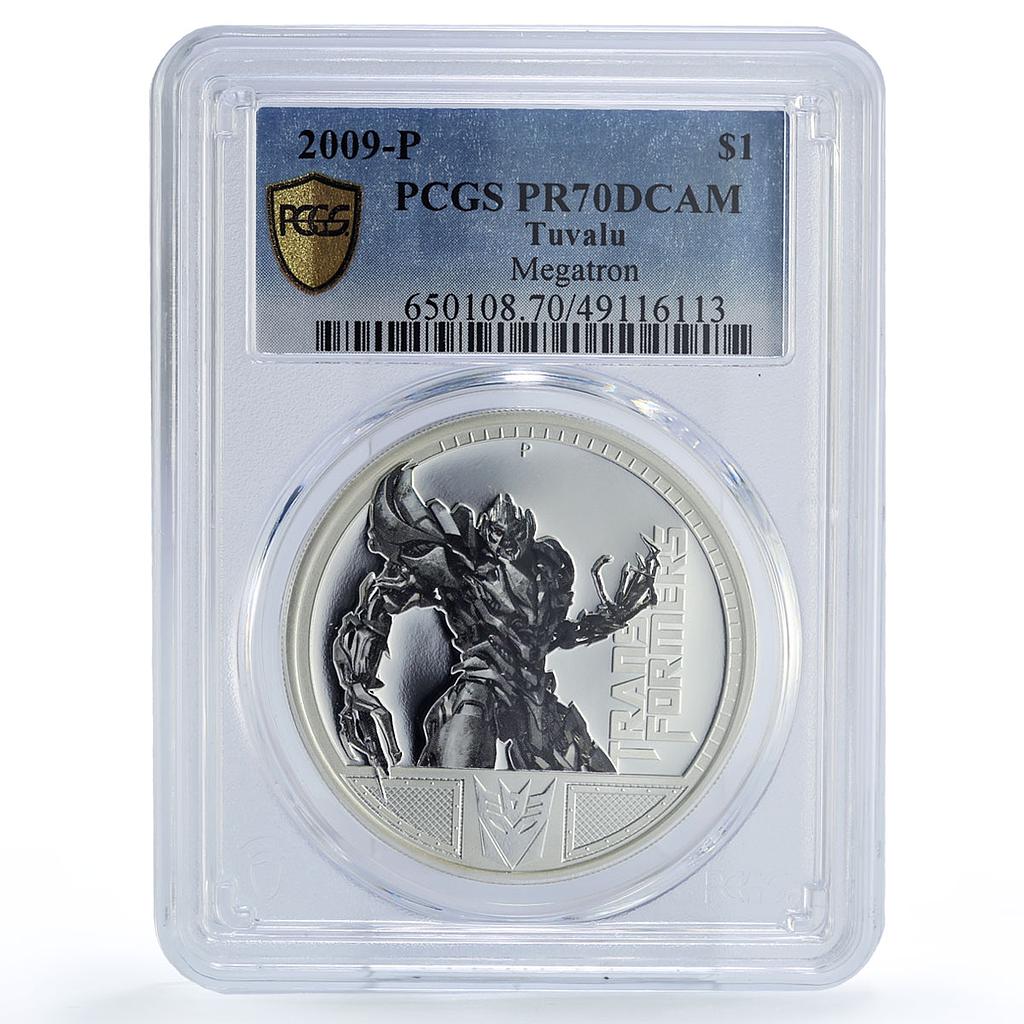 Tuvalu 1 dollar Transformers Megatron Movies Cinema PR70 PCGS silver coin 2009