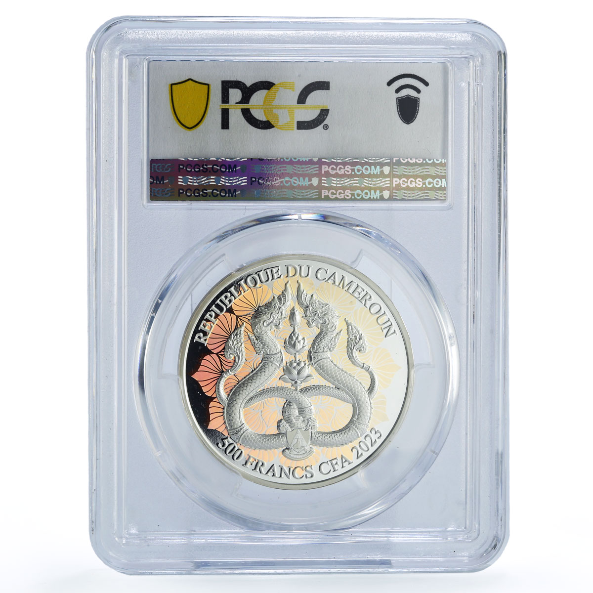 Cameroon 500 francs Buddhism Hinduism Naga Nagi Snake PR70 PCGS silver coin 2023