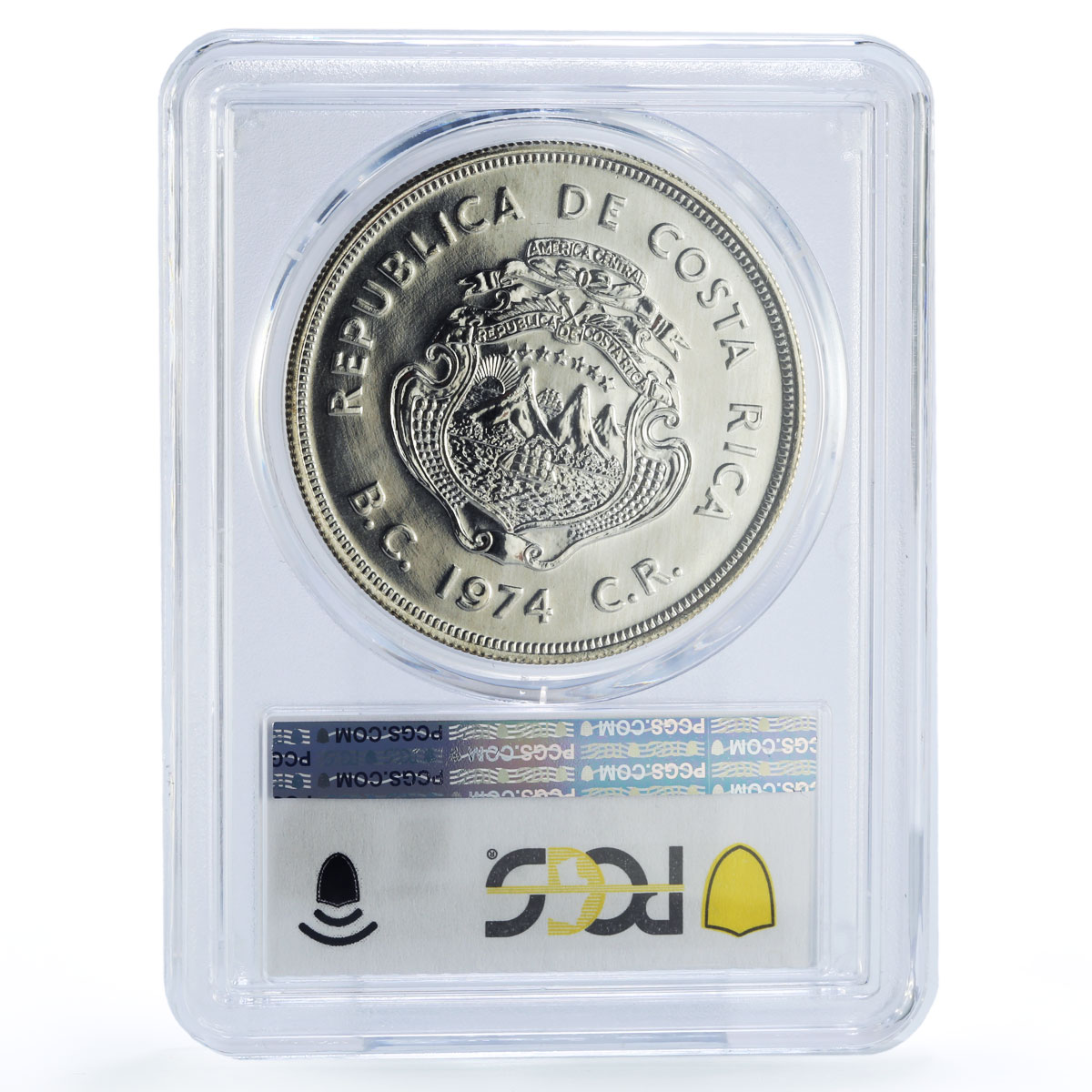 Costa Rica 100 colones Conservation Manatee Fauna MS67 PCGS silver coin 1974