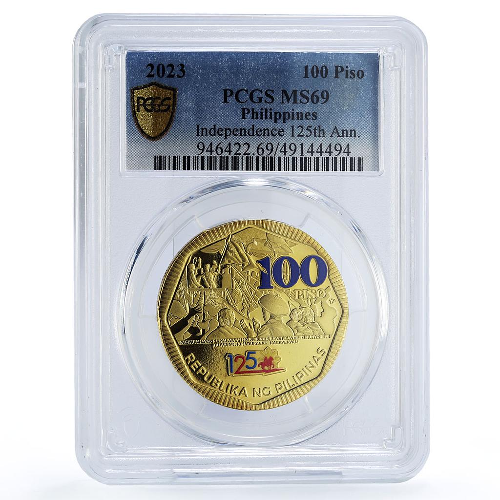 Philippines 100 piso Independence 125th Anniversary Politics MS69 PCGS coin 2023
