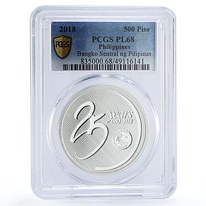 Philippines 500 piso BSP Central Bank Eagle Bird PL68 PCGS silver coin 2018
