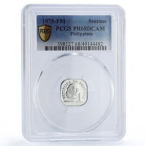 Philippines 1 sentimo Republic Coinage Lapulapu PR68 PCGS aluminum coin 1975