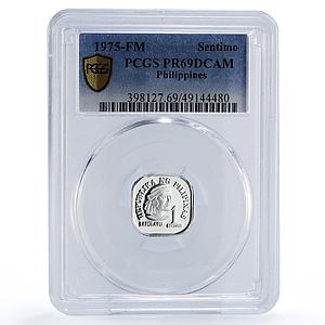 Philippines 1 sentimo Republic Coinage Lapulapu PR69 PCGS aluminum coin 1975