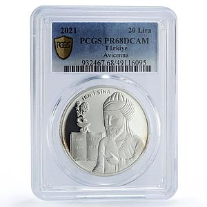 Turkey 20 lira Muslim Scholars Avicenna Ibn Sina PR68 PCGS silver coin 2021