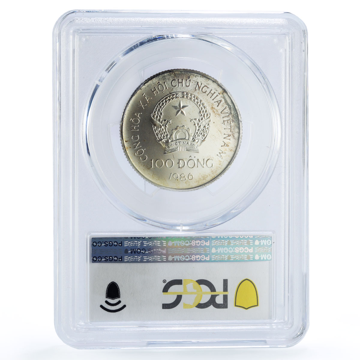 Vietnam 100 dong Jaguar Anniversary Cars Automobiles MS67 PCGS silver coin 1986