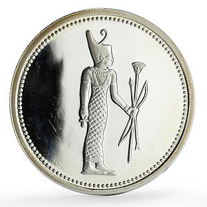 Egypt 5 pounds Ancient Treasures Goddess Neith Statue proof silver coin 1994