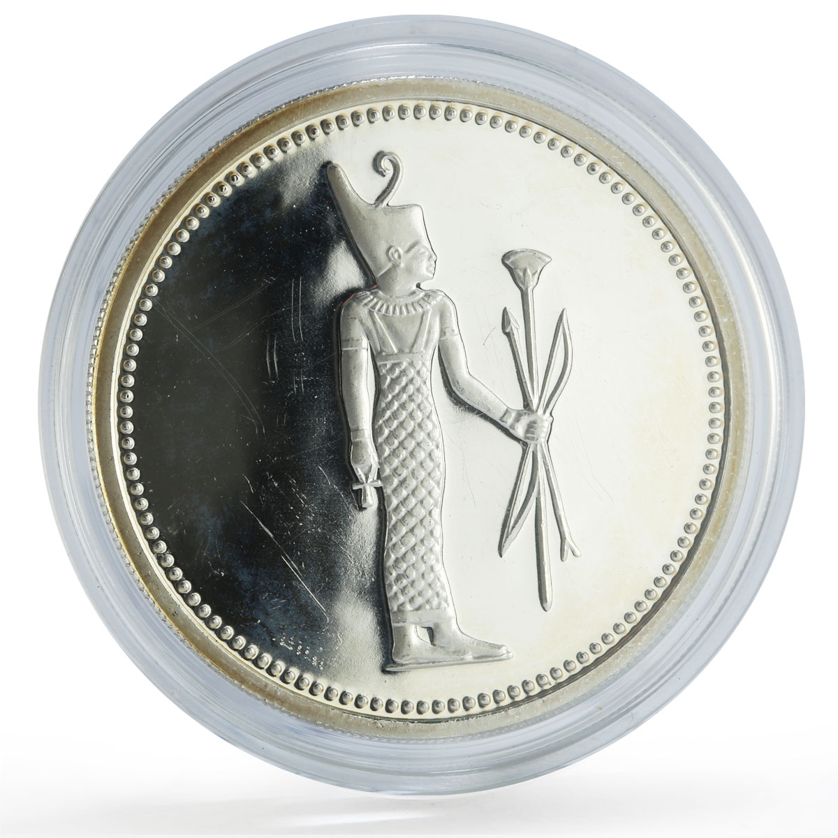 Egypt 5 pounds Ancient Treasures Goddess Neith Statue proof silver coin 1994