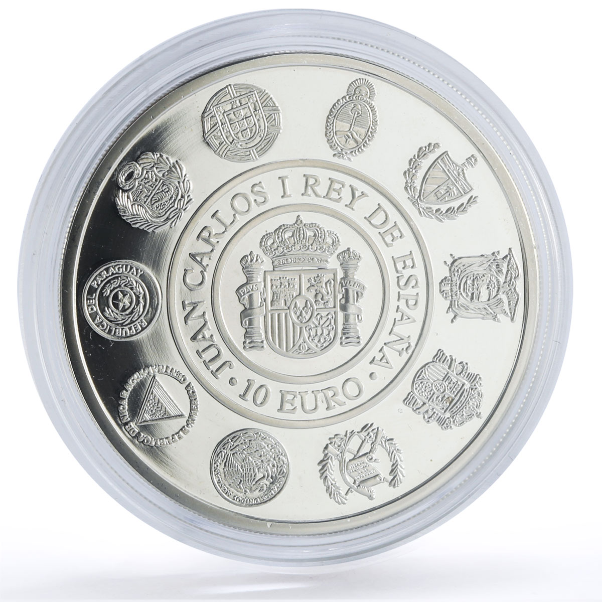 Spain 10 euro Two Worlds Encounter Galleon Ship Clipper silver coin 2002
