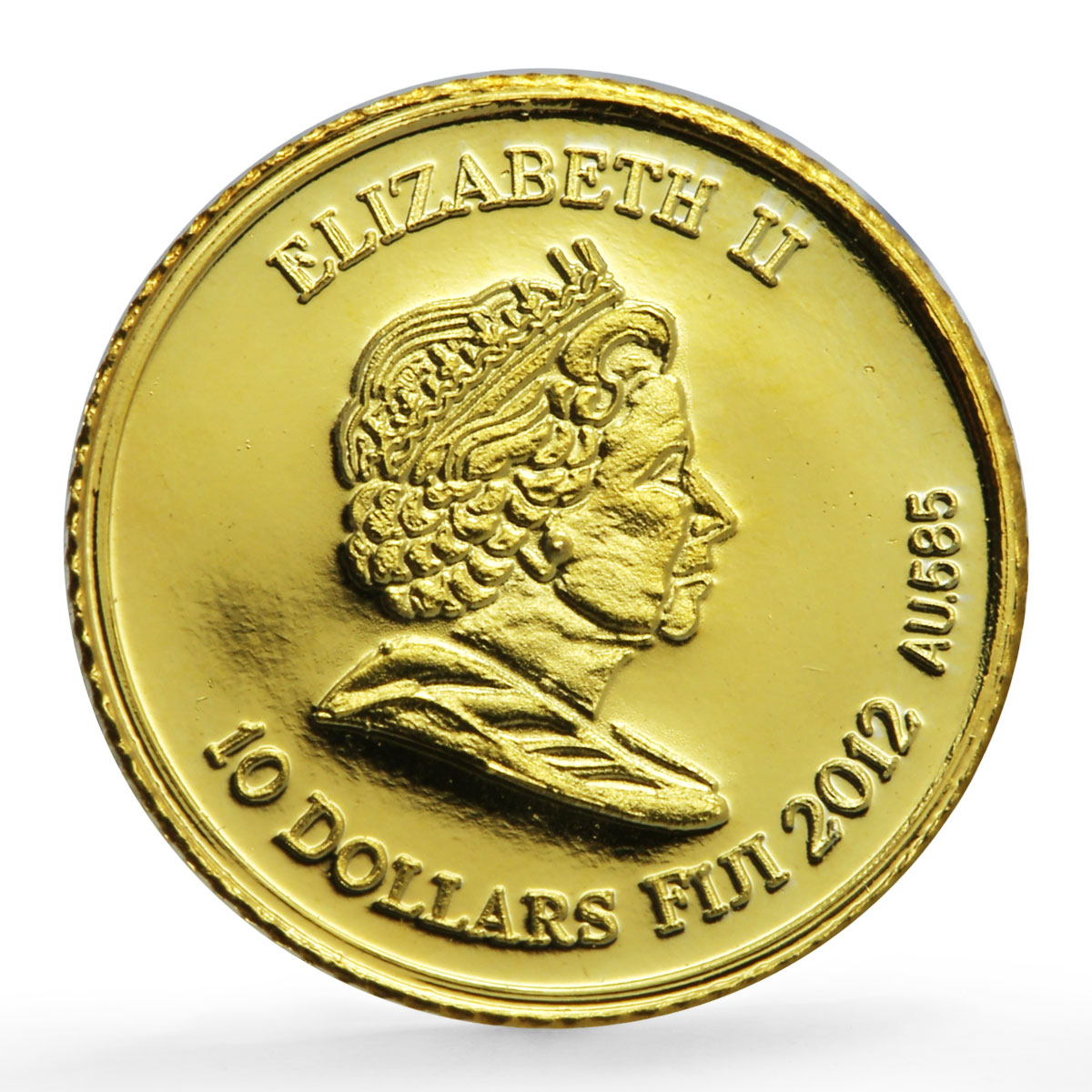 Fiji 10 dollars Treasures China Carp Fish Fauna w/o Pearl proof gold coin 2012