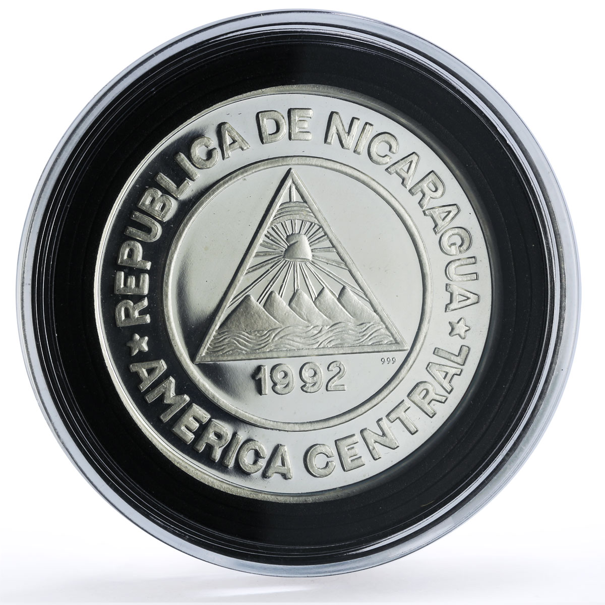 Nicaragua 250 cordobas Barcelona Olympics Royal Visit proof silver coin 1992