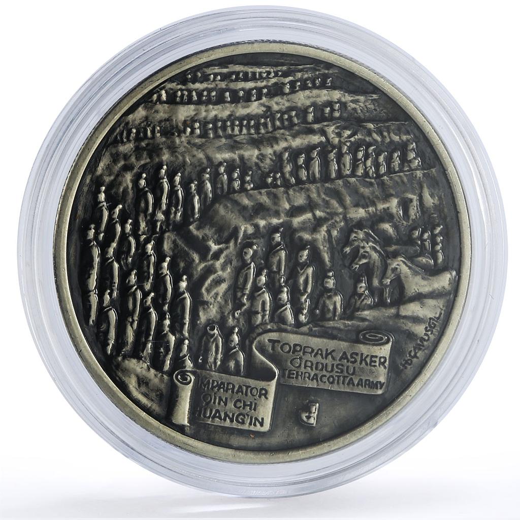 Turkey 1000000 lira China Great Wall Terracotta Army Silk Way silver coin 1997