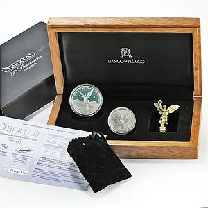 Mexico 1 1/2 onza Set Libertad Angel of Independence PROOF BU silver coins 2012
