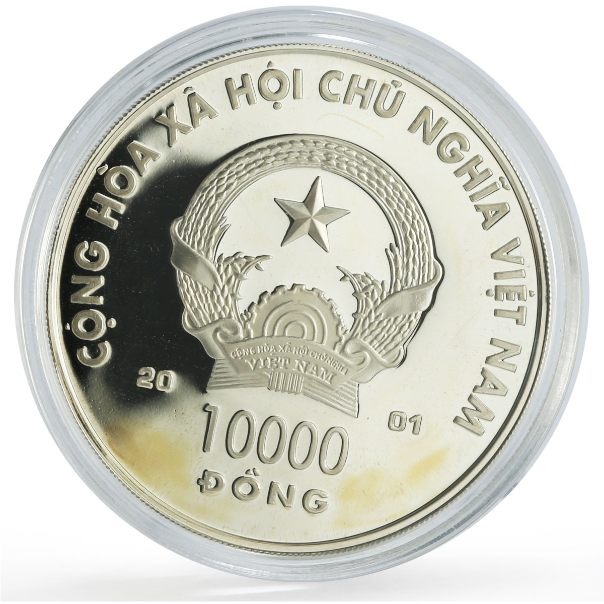 Vietnam 10000 dong x 3 Set Lunar Calendar Snake Year proof silver coins 2001