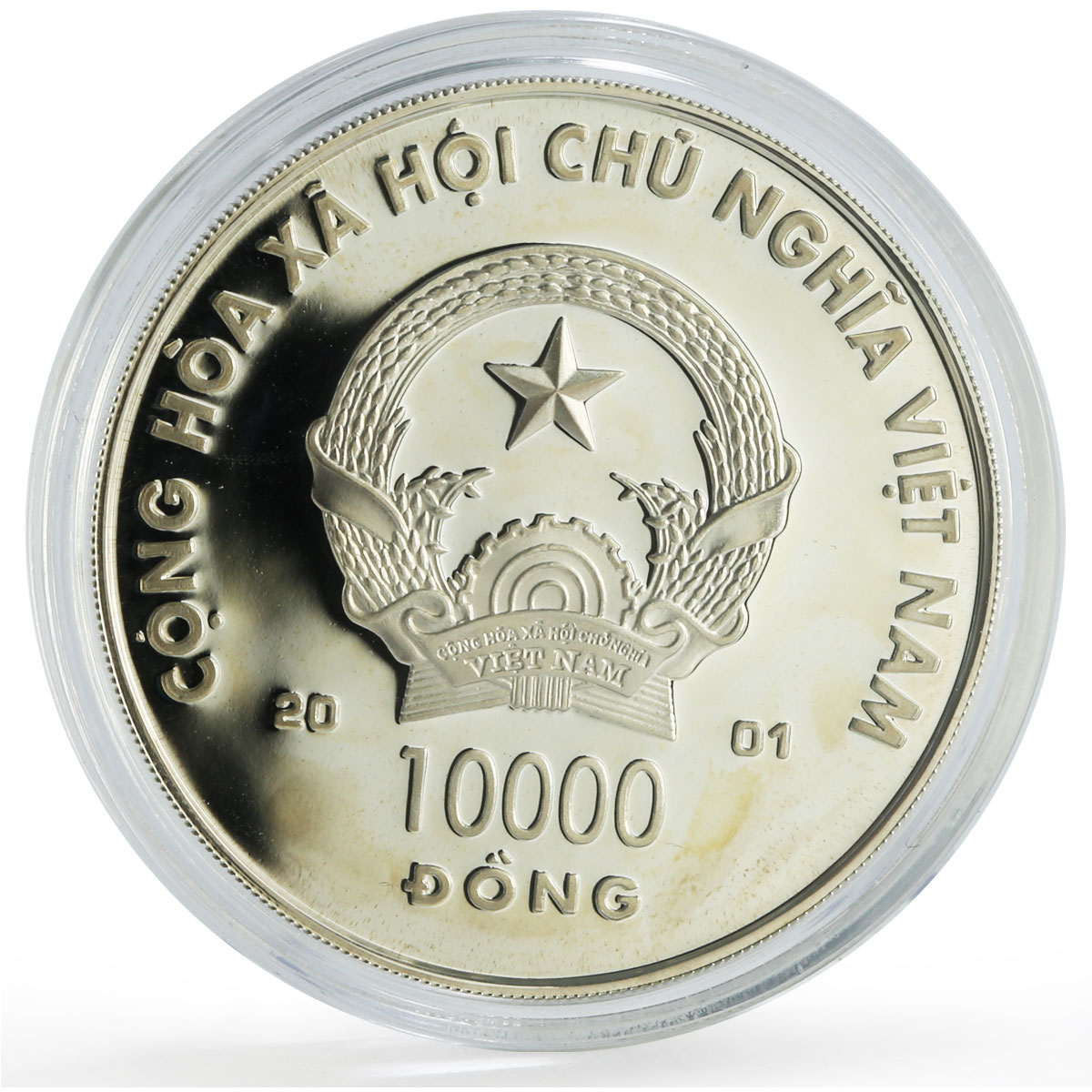 Vietnam 10000 dong x 3 Set Lunar Calendar Snake Year proof silver coins 2001