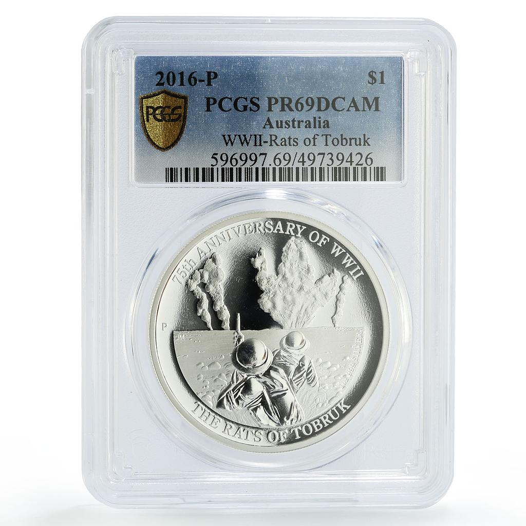 Australia 1 dollar World War 2 Tobruk Rats Soldiers PR69 PCGS silver coin 2016