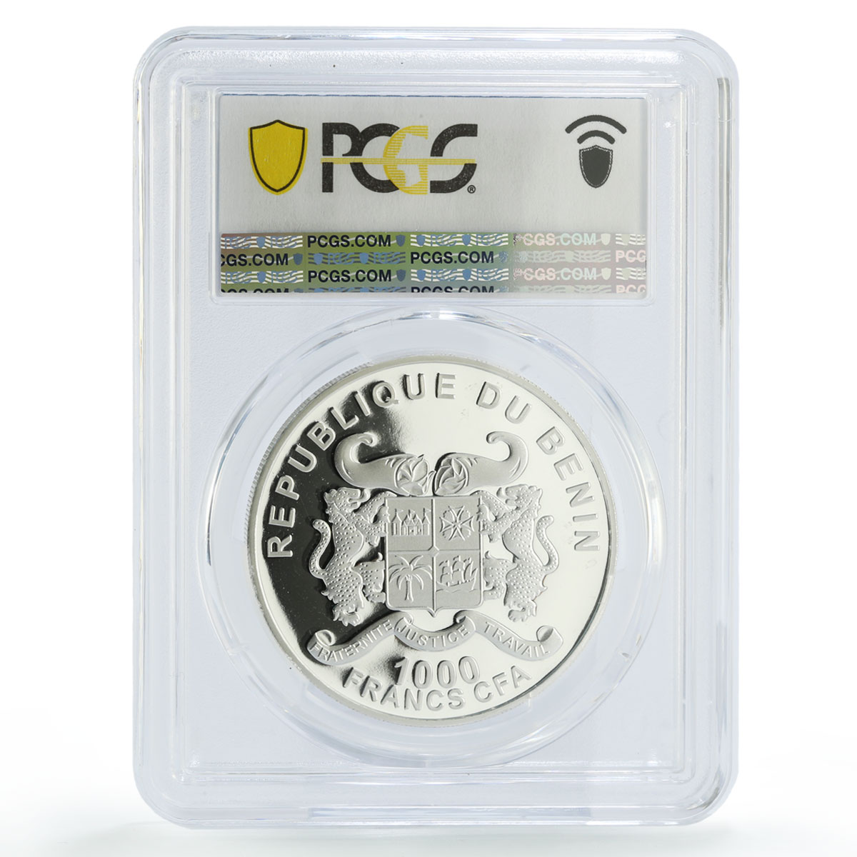 Benin 1000 francs Nature Protection Lion Fauna PL65 PCGS silver coin 2016