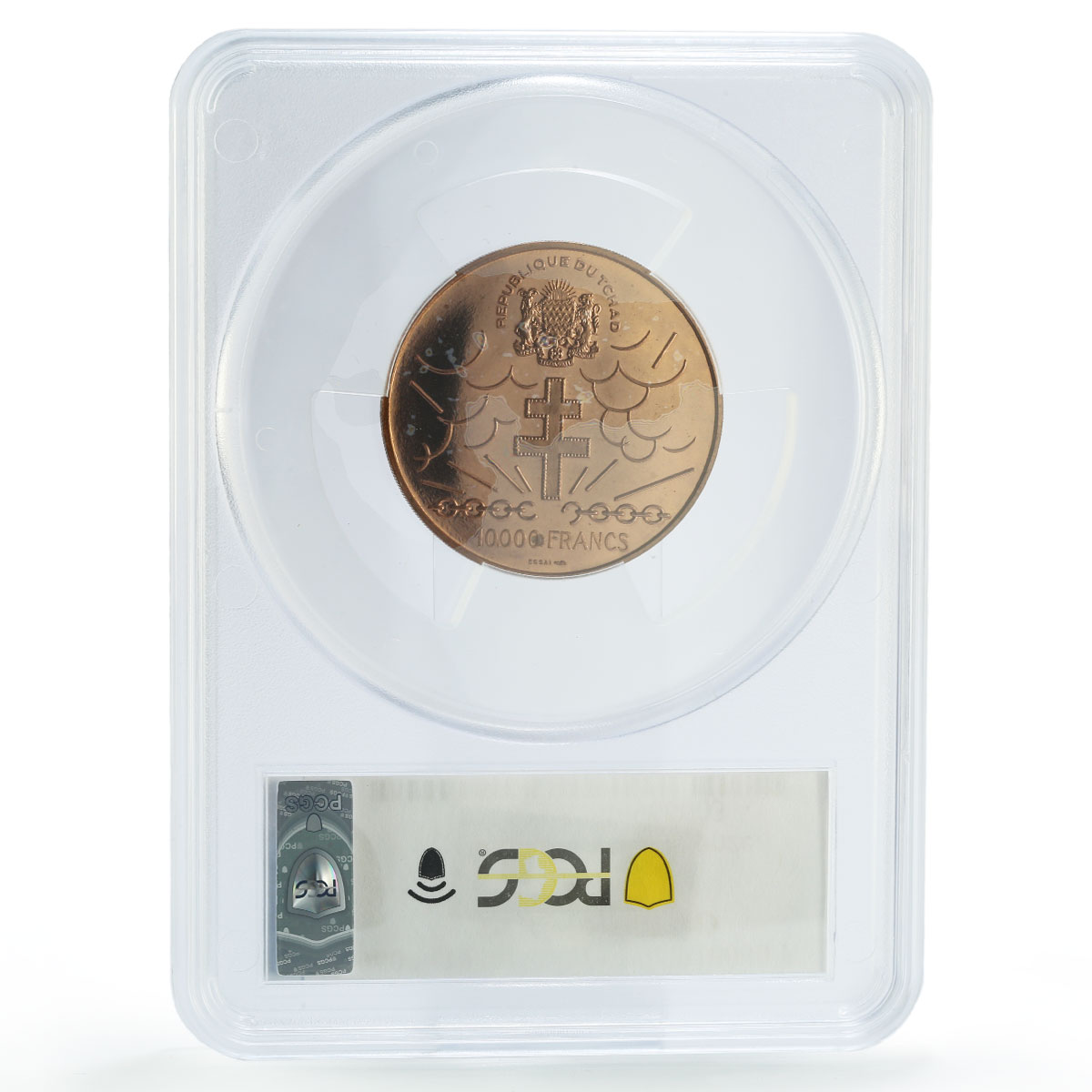 Chad 10000 francs Independence De Gaulle 1960 PATTERN SP67 PCGS bronze coin 1970