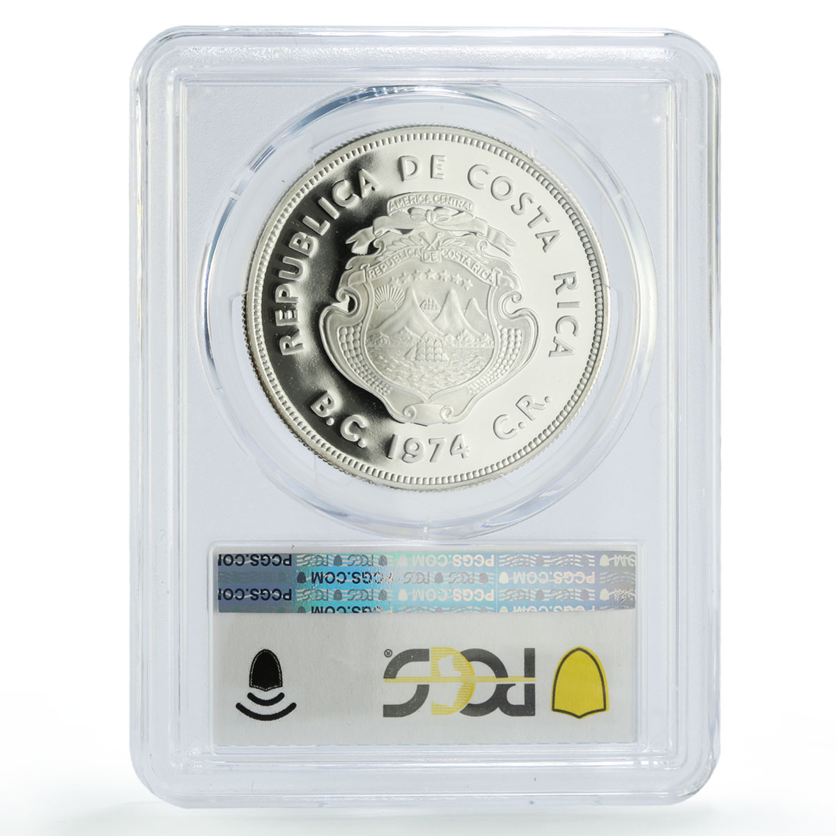 Costa Rica 50 colones Conservation Turtle Fauna PR68 PCGS silver coin 1974