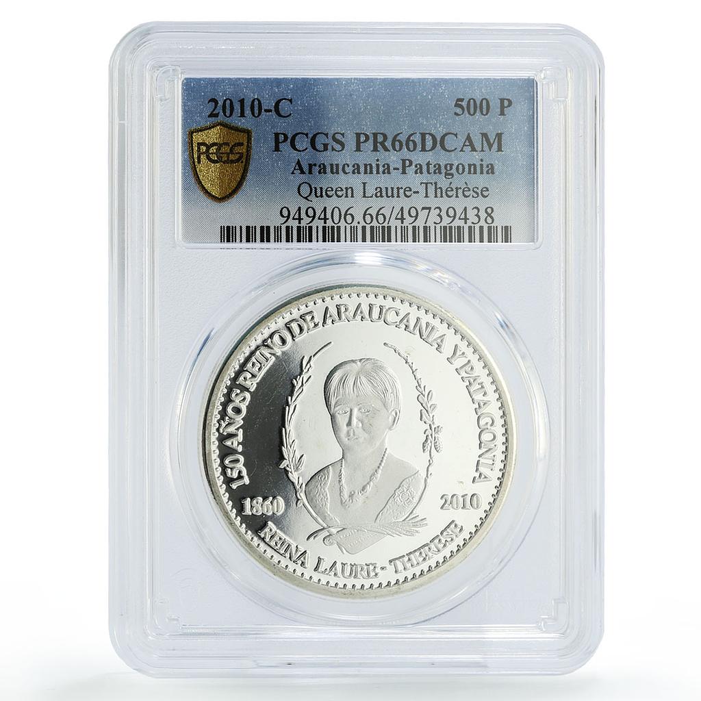 France Araucania Patagonia 500 pesos Laure Therese PR66 PCGS silver coin 2010