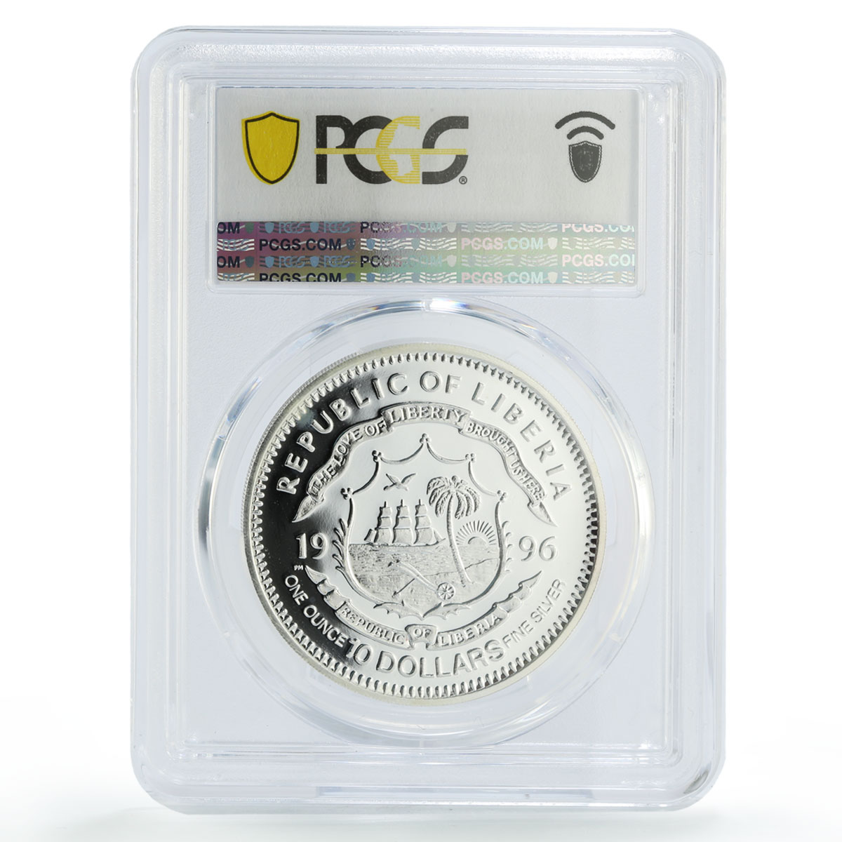 Liberia 10 dollars Preserve Planet Earth Parrot Bird PR68 PCGS silver coin 1996