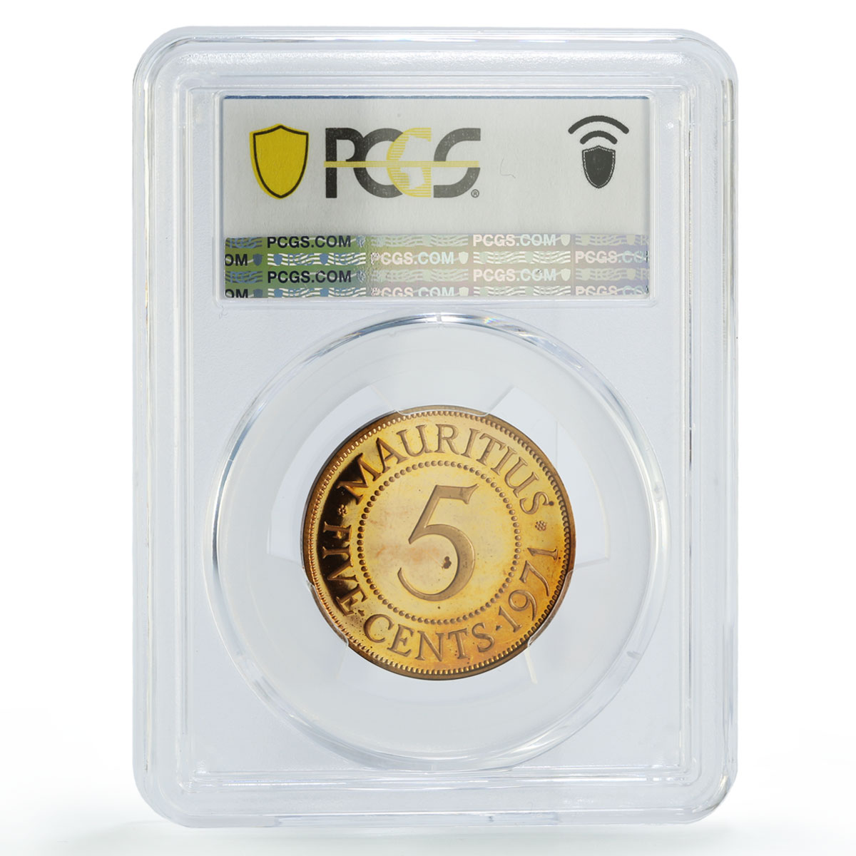 Mauritius 5 cents Republic Coinage Queen Elizabeth PR65 PCGS bronze coin 1971