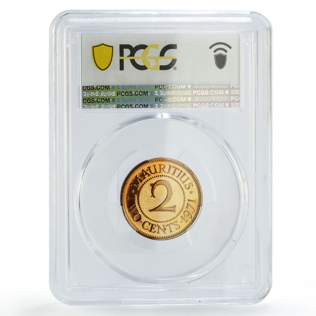 Mauritius 2 cents Rupublic Coinage Queen Elizabeth PR66 PCGS bronze coin 1971