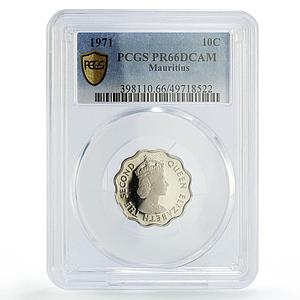 Mauritius 10 cents Republic Coinage Queen Elizabeth PR66 PCGS CuNi coin 1971
