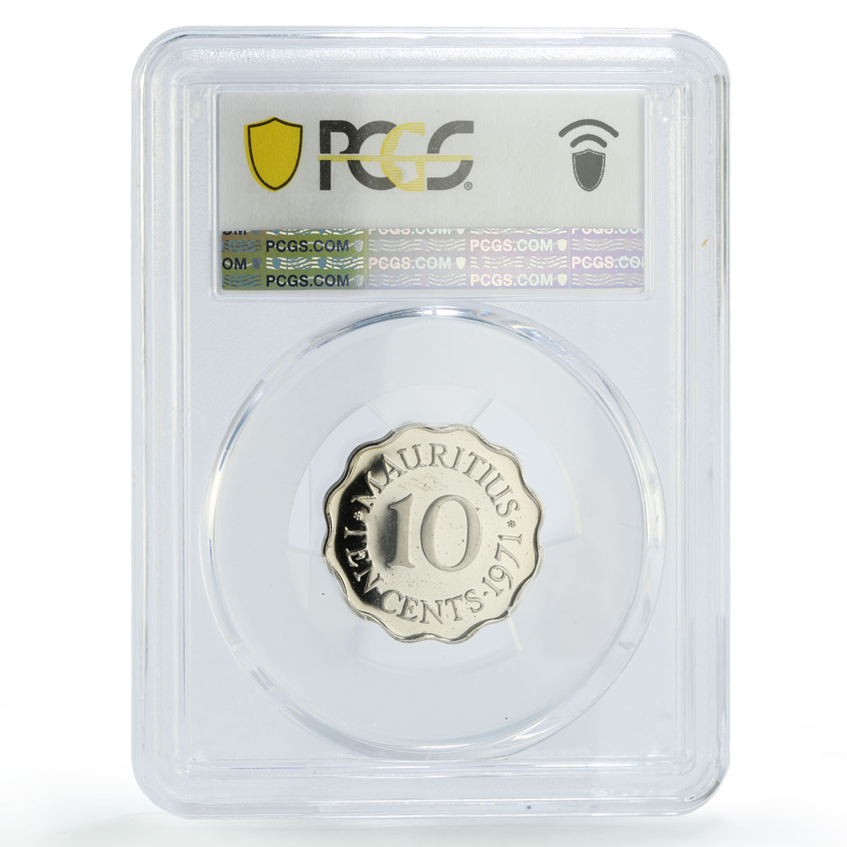 Mauritius 10 cents Republic Coinage Queen Elizabeth PR66 PCGS CuNi coin 1971