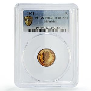 Mauritius 1 cent Republic Coinage Queen Elizabeth PR67 PCGS bronze coin 1971