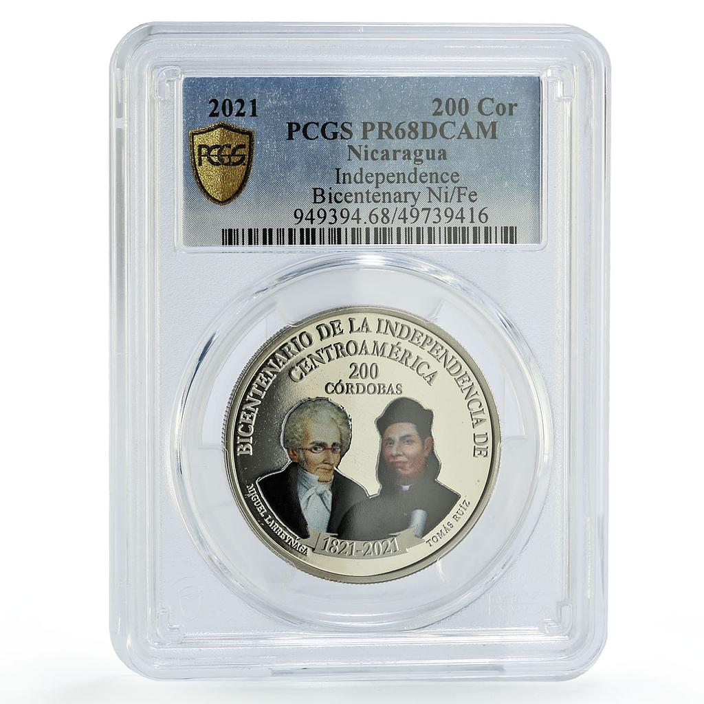 Nicaragua 200 cordobas Independence 200th Anniversary PR68 PCGS coin 2021