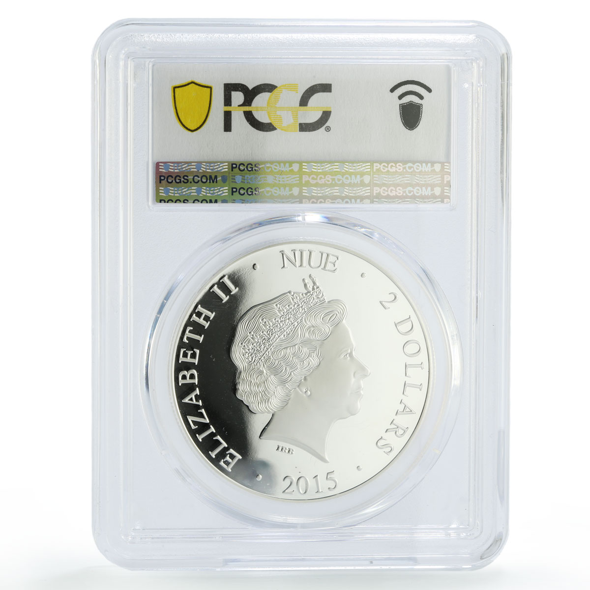 Niue 2 dollars Love Always Cupid Angel Gilt PR68 PCGS silver coin 2015