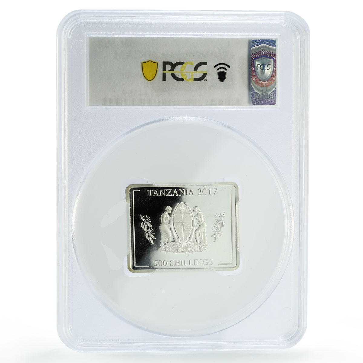 Tanzania 500 shillings Lunar Calendar Rooster Year PR68 PCGS silver coin 2017