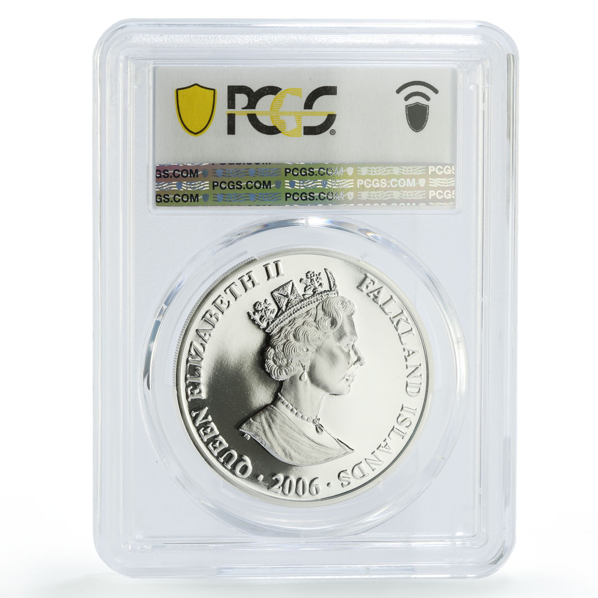 Falkland Islands 1 crown James Clark Ross Antarctic Ship PR68 PCGS Ag coin 2006