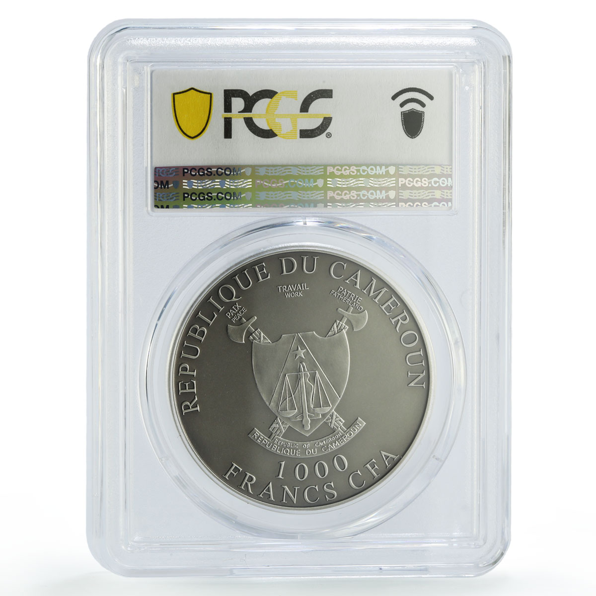 Cameroon 1000 francs African Ounce Wildlife Mandrill Monkey SP70 PCGS coin 2017
