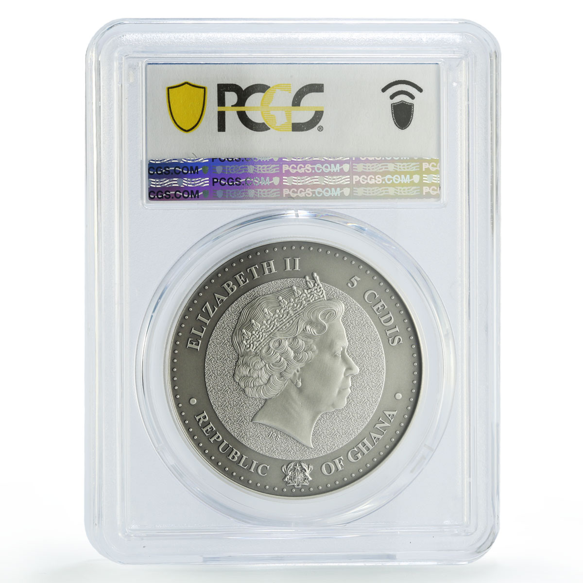 Ghana 5 cedis African Ounce Wildlife Pangolin Fauna MS70 PCGS silver coin 2019